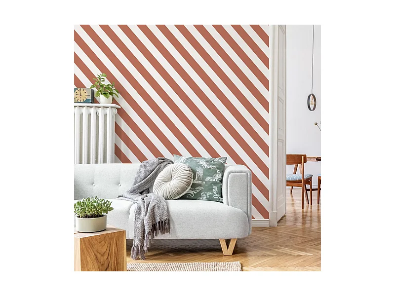 Papier peint raccordable - Evora - Rouge - intissé : 150g/m² - 4 lés : 192x270cm