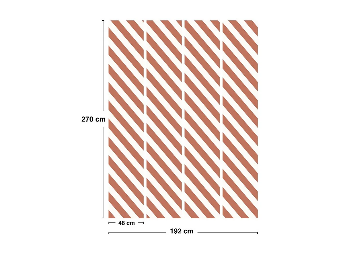 Papier peint raccordable - Evora - Rouge - intissé : 150g/m² - 4 lés : 192x270cm