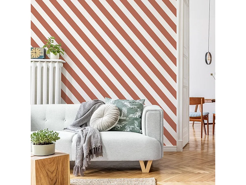 Papier peint raccordable - Evora - Rouge - intissé : 150g/m² - 4 lés : 192x270cm