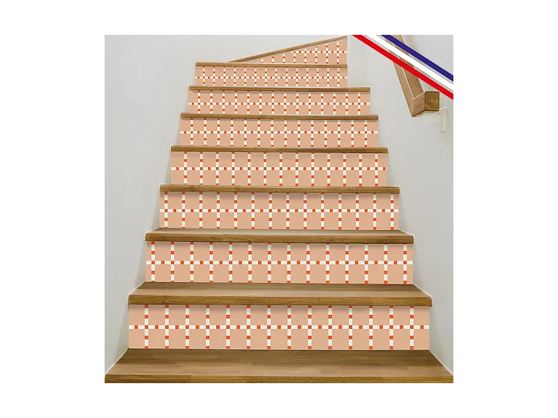 Contremarches adhésives PVC pour escalier - rouge - Lot de 5 (15x100 cm)