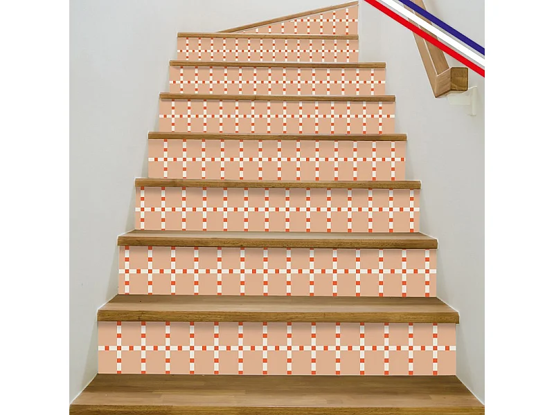 Contremarches adhésives PVC pour escalier - rouge - Lot de 5 (15x100 cm)