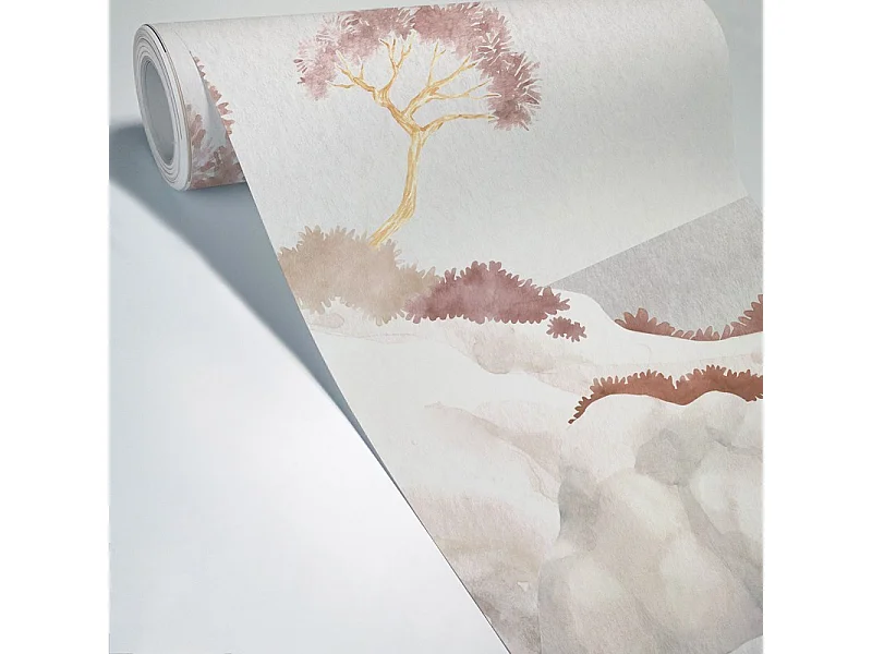 Papier peint panoramique - Calanques - Rouge - intissé : 150g/m² - 7 lés : 336x270cm