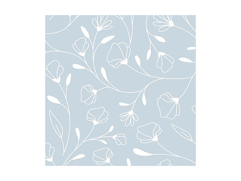 Contremarches adhésives PVC pour escalier - floral bleu - Lot de 5 (15x100 cm)
