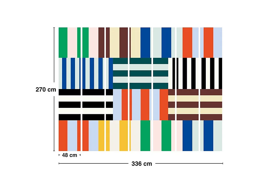 Papier peint panoramique - Tempo - Multicolore - intissé : 150g/m² - 7 lés : 336x270cm