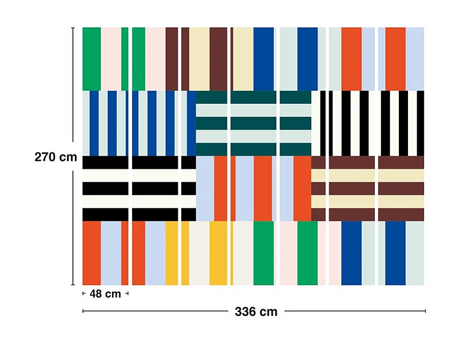 Papier peint panoramique - Tempo - Multicolore - intissé : 150g/m² - 7 lés : 336x270cm
