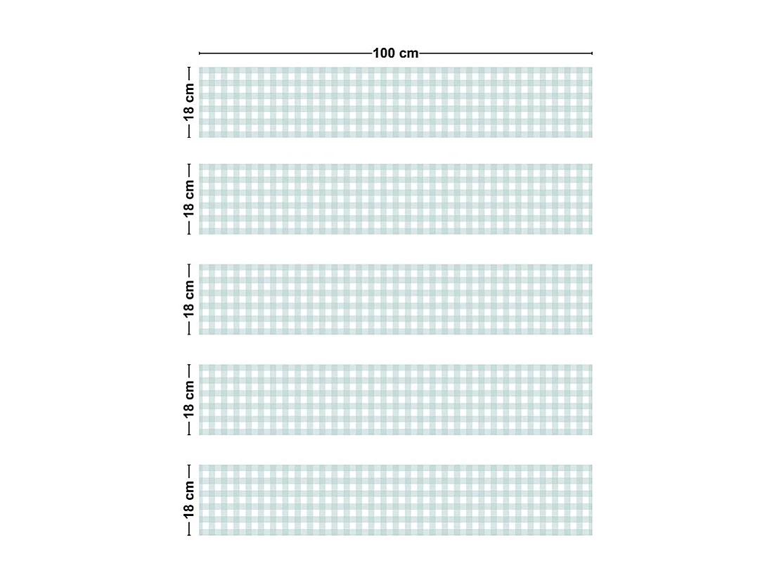 Contremarches adhésives PVC pour escalier - Vichy Bleu - Lot de 5 - 18x100 cm