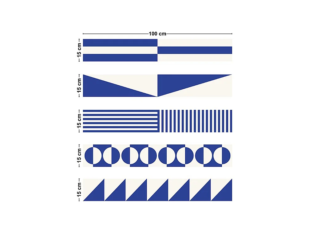 Contremarches adhésives PVC pour escalier - bleu - Lot de 5 (15x100 cm)