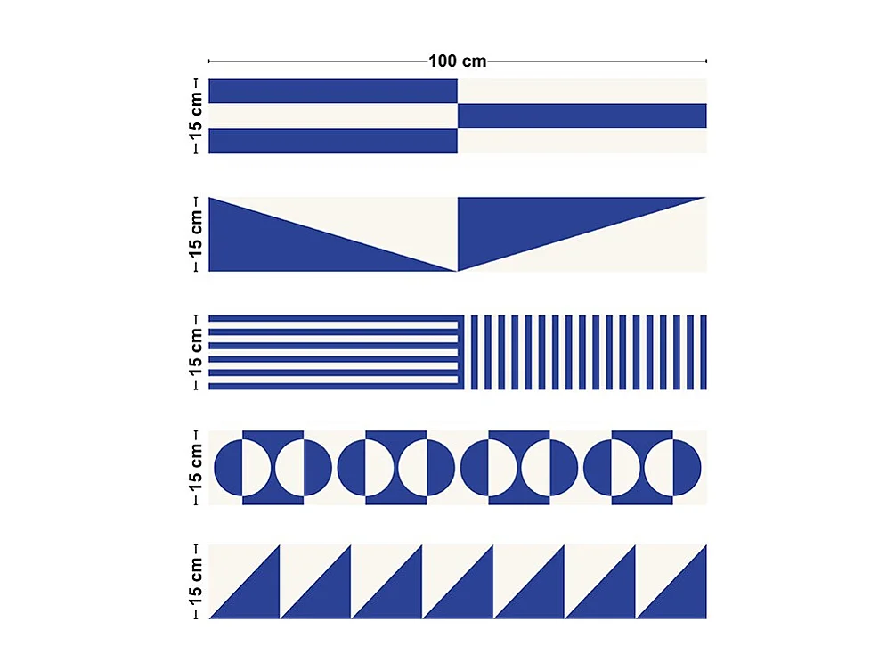 Contremarches adhésives PVC pour escalier - bleu - Lot de 5 (15x100 cm)
