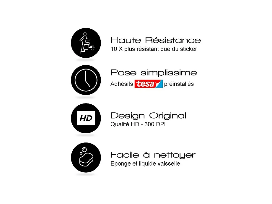 Contremarches adhésives PVC pour escalier - multicouleur - Lot de 5 (18x100 cm)