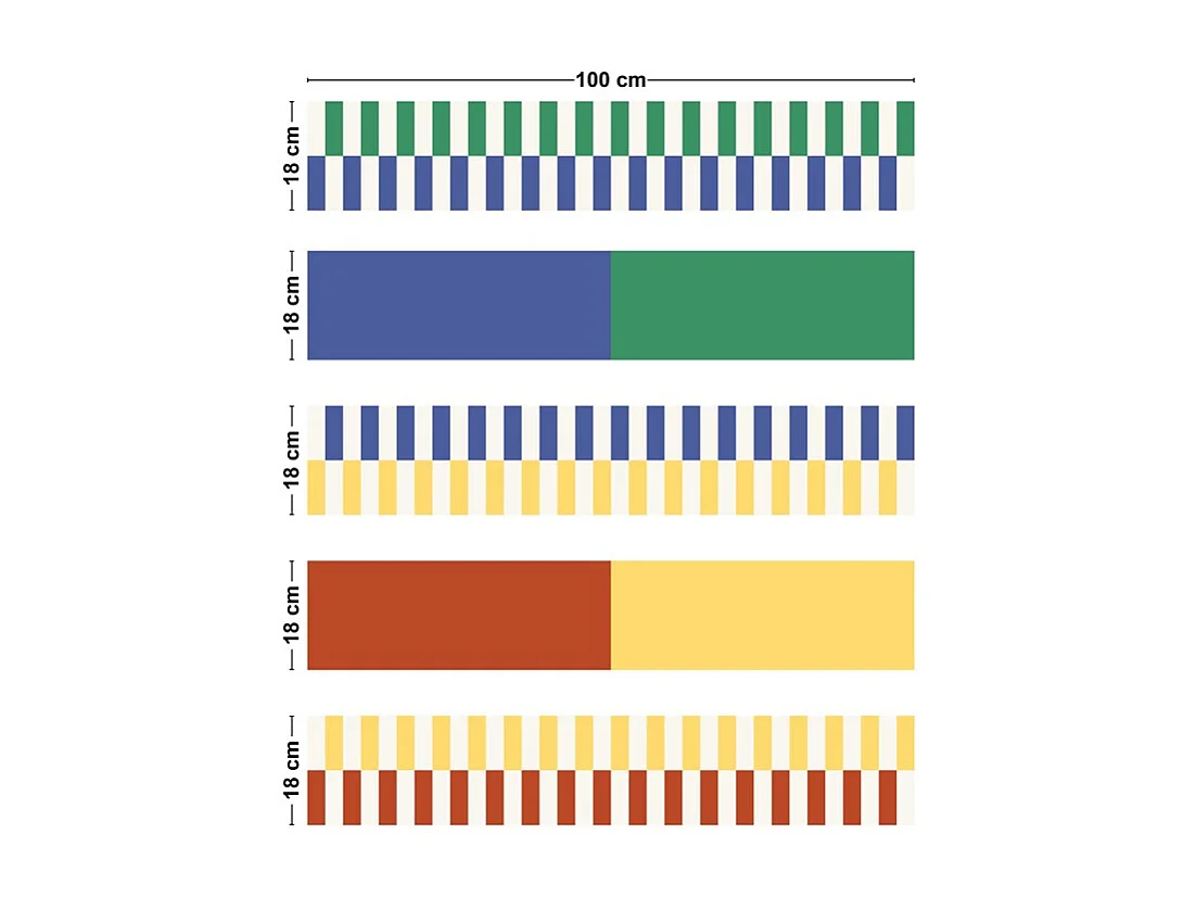 Contremarches adhésives PVC pour escalier - multicouleur - Lot de 5 (18x100 cm)