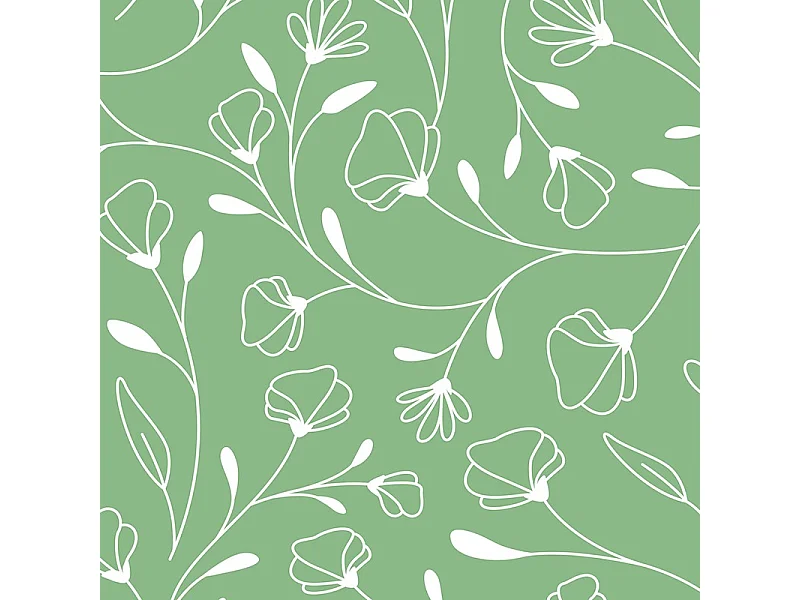 Contremarches adhésives PVC pour escalier - floral vert - Lot de 5 (18x100 cm)