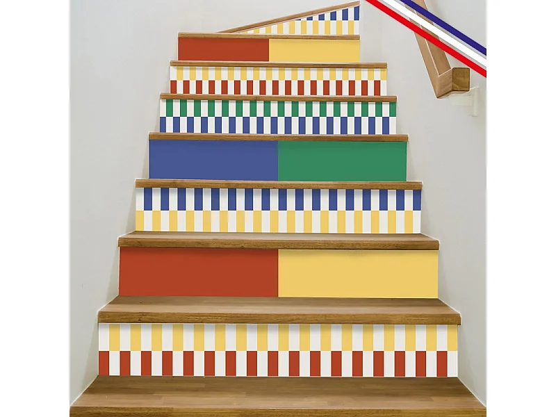 Contremarches adhésives PVC pour escalier - rouge - Lot de 5 (15x100 cm)