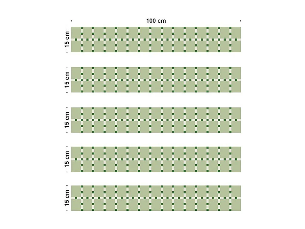 Contremarches adhésives PVC pour escalier - vert - Lot de 5 (15x100 cm)