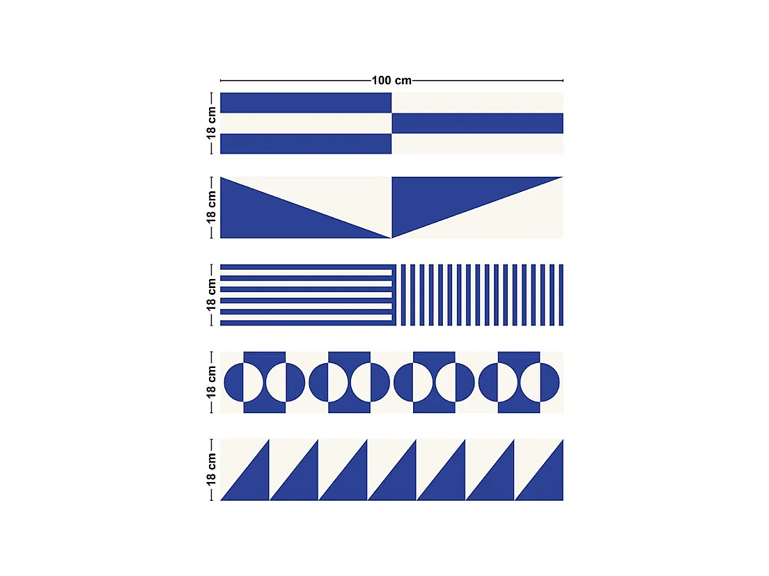 Contremarches adhésives PVC pour escalier - bleu - Lot de 5 (18x100 cm)