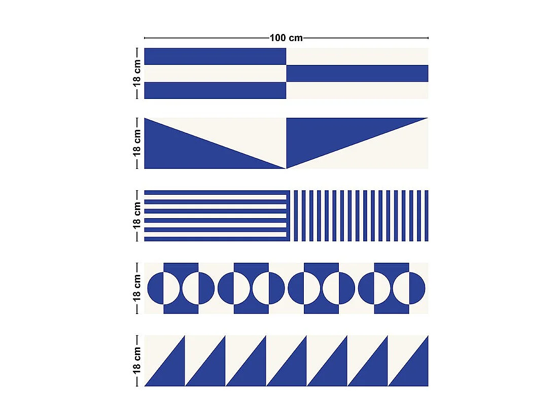 Contremarches adhésives PVC pour escalier - bleu - Lot de 5 (18x100 cm)