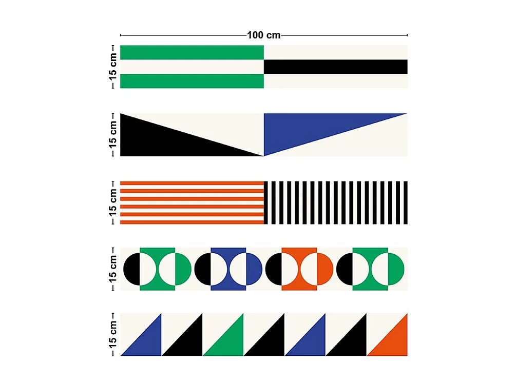 Contremarches adhésives PVC pour escalier - multicouleur - Lot de 5 (15x100 cm)