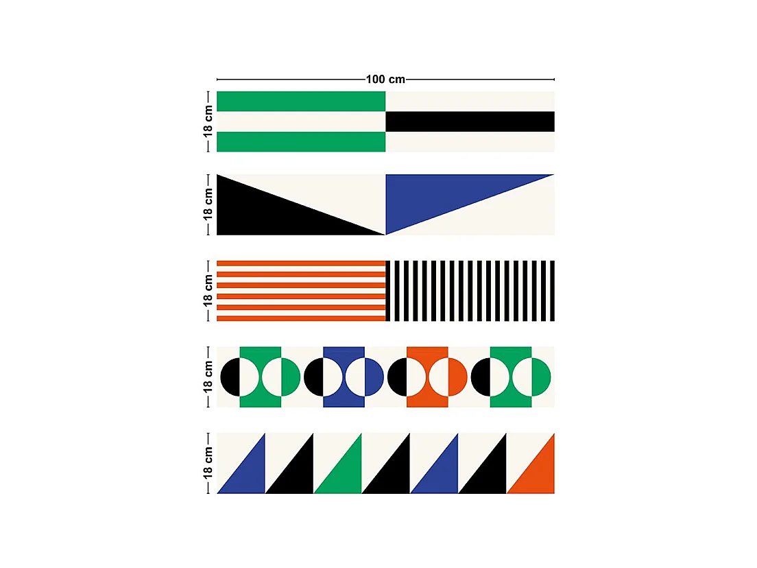 Contremarches adhésives PVC pour escalier - multicouleur - Lot de 5 (18x100 cm)