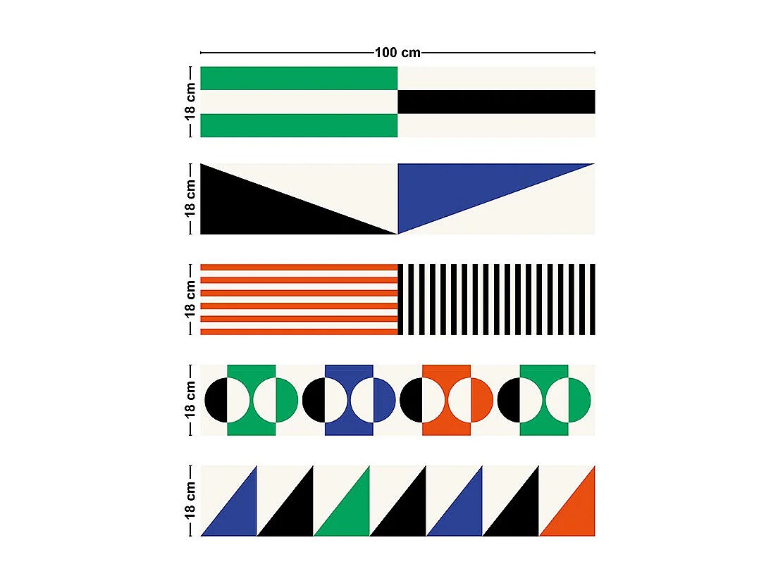 Contremarches adhésives PVC pour escalier - multicouleur - Lot de 5 (18x100 cm)