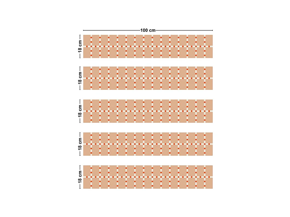 Contremarches adhésives PVC pour escalier - rouge - Lot de 5 (18x100 cm)