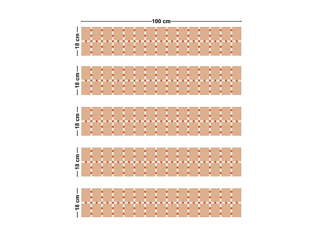 Contremarches adhésives PVC pour escalier - rouge - Lot de 5 (18x100 cm)