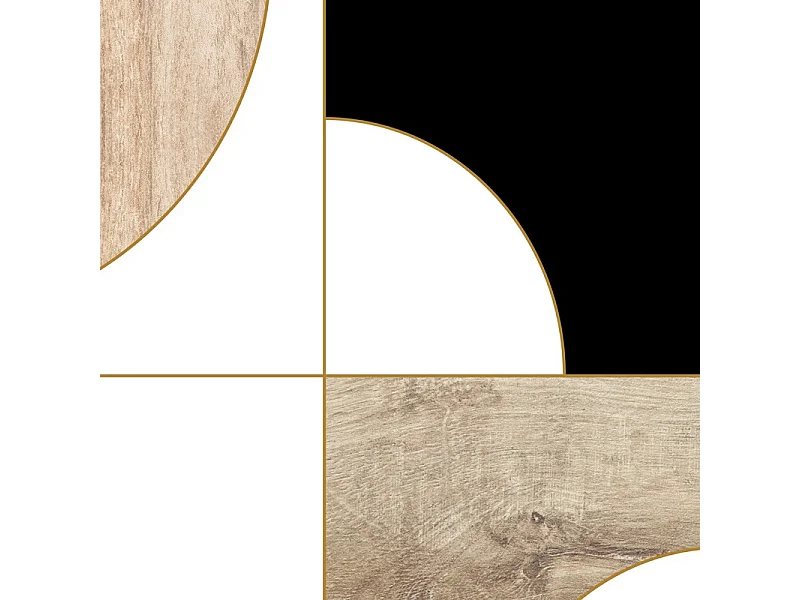 Crédence adhésive pour salle de bain en PVC géométrique beige 140x30 cm (en 2 bandeaux)