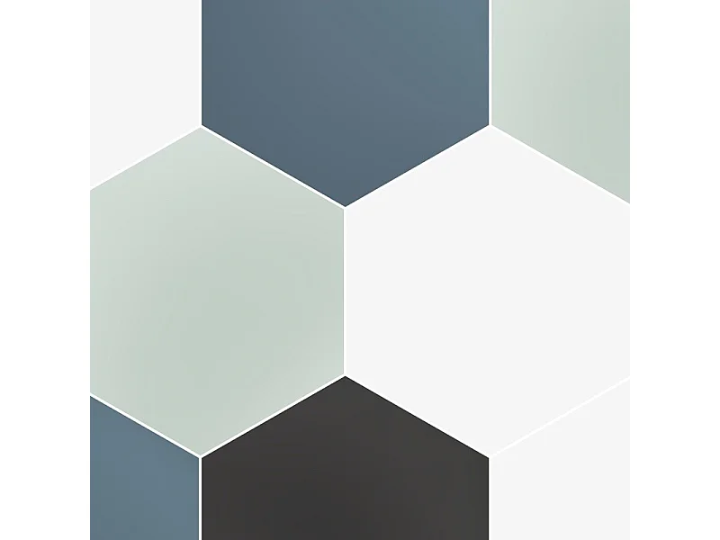 Crédence adhésive pour salle de bain en PVC style carreaux de ciment bleu 140x30 cm (en 2 bandeaux)