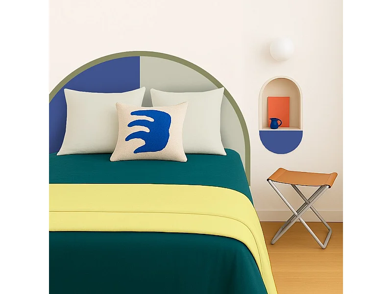 Tête de lit - Duo - intissé 225g/m² - pré-encollé - Bleu - 110x140cm