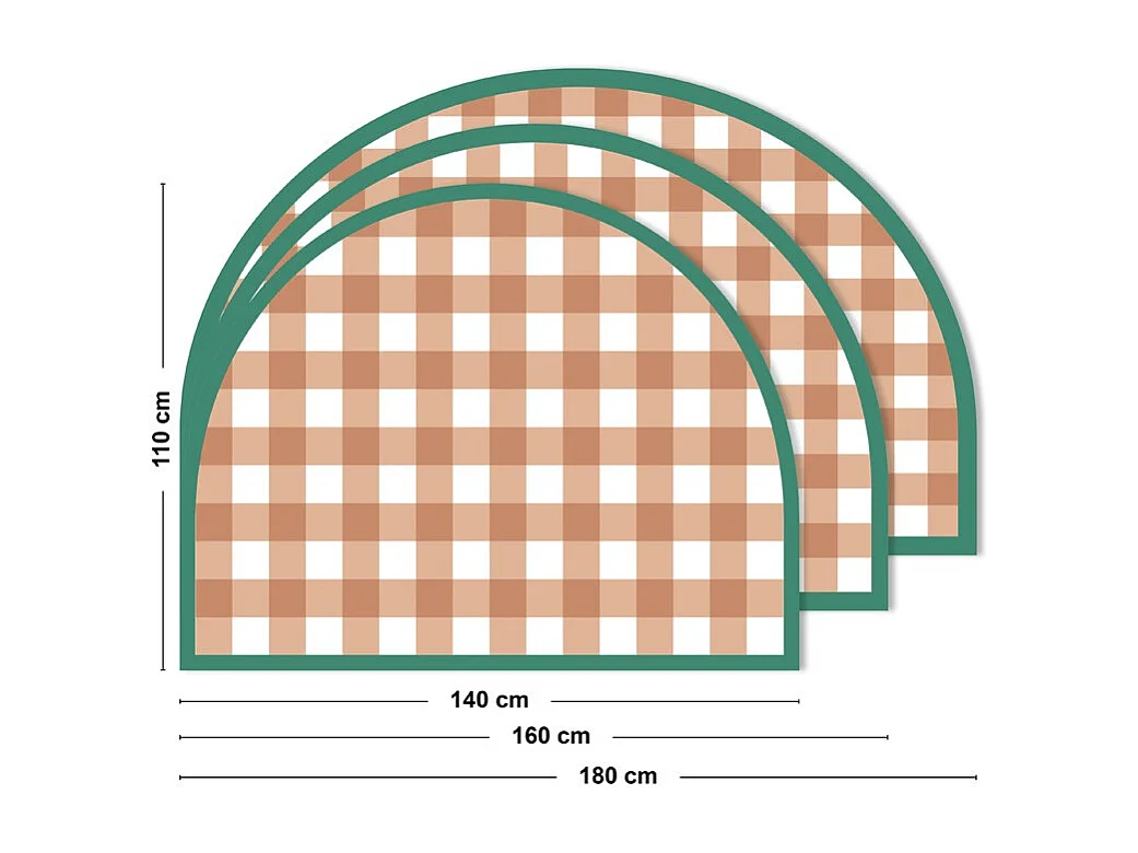 Tête de lit - Vichy - intissé 225g/m² - pré-encollé - Rouge - 110x160cm