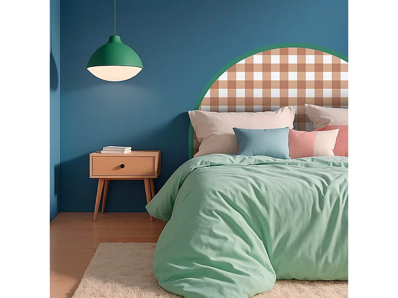 Tête de lit - Vichy - intissé 225g/m² - pré-encollé - Rouge - 110x160cm