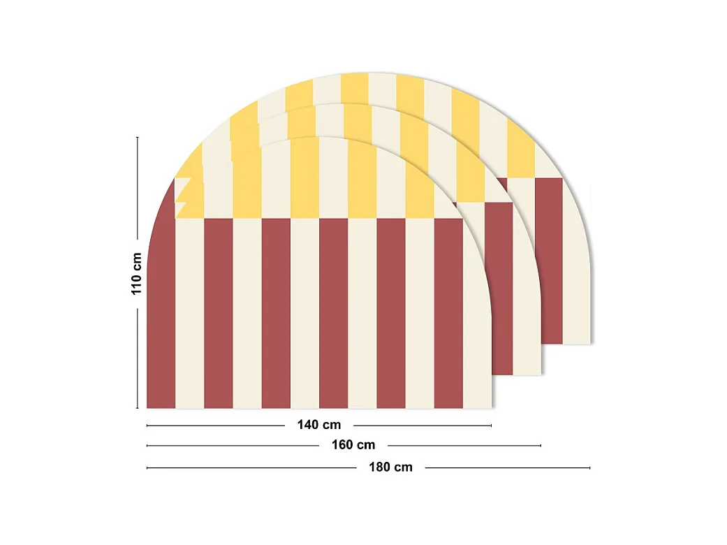 Tête de lit - Rythmo - intissé 225g/m² - pré-encollé - Rouge - 110x140cm