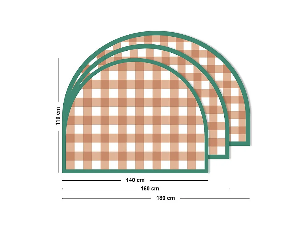 Tête de lit - Vichy - intissé 225g/m² - pré-encollé - Rouge - 110x180cm