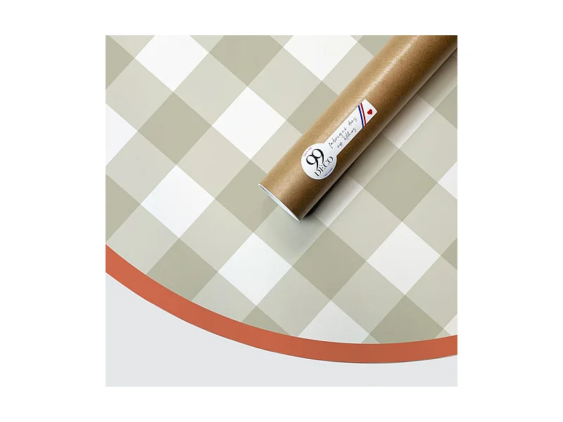 Tête de lit - Vichy - intissé 225g/m² - pré-encollé - Vert - 110x160cm