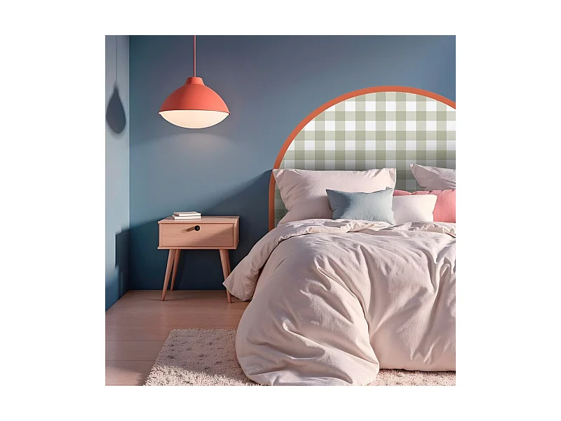 Tête de lit - Vichy - intissé 225g/m² - pré-encollé - Vert - 110x160cm