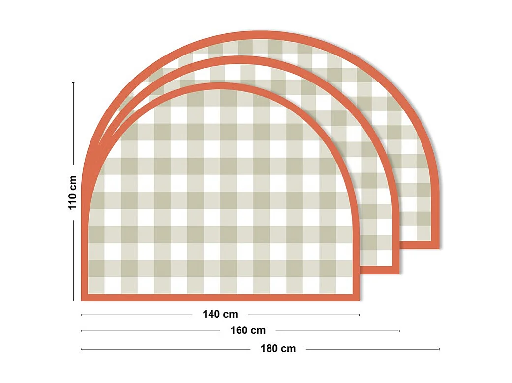 Tête de lit - Vichy - intissé 225g/m² - pré-encollé - Vert - 110x160cm