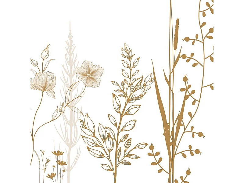 Crédence adhésive pour salle de bain en PVC floral marron 140x30 cm (en 2 bandeaux)