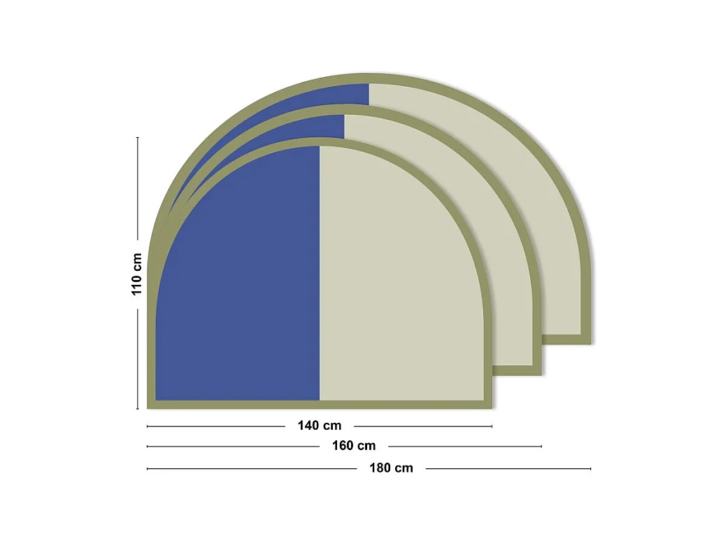 Tête de lit - Duo - intissé 225g/m² - pré-encollé - Bleu - 110x160cm