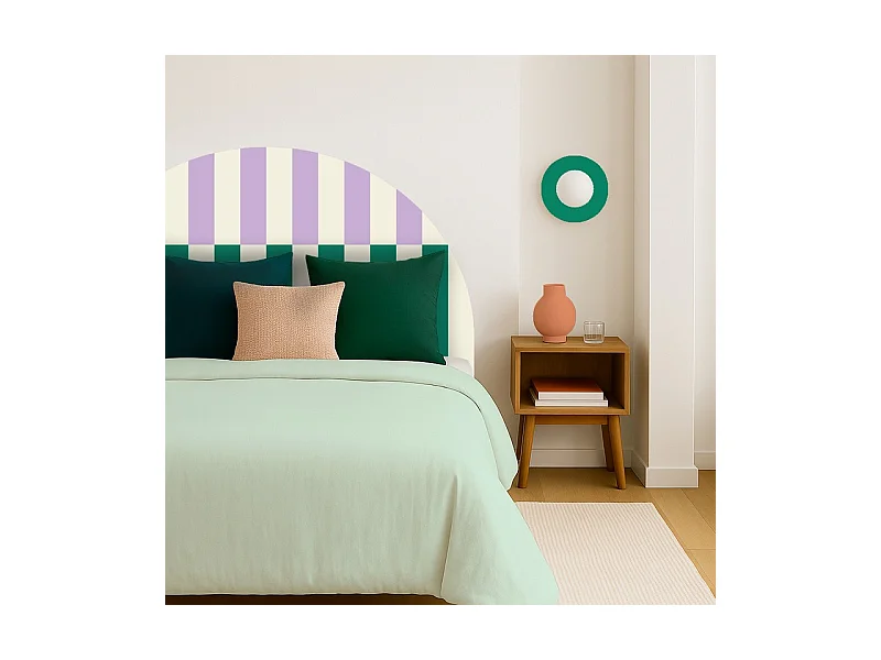 Tête de lit - Rythmo - intissé 225g/m² - pré-encollé - Violet - 110x140cm