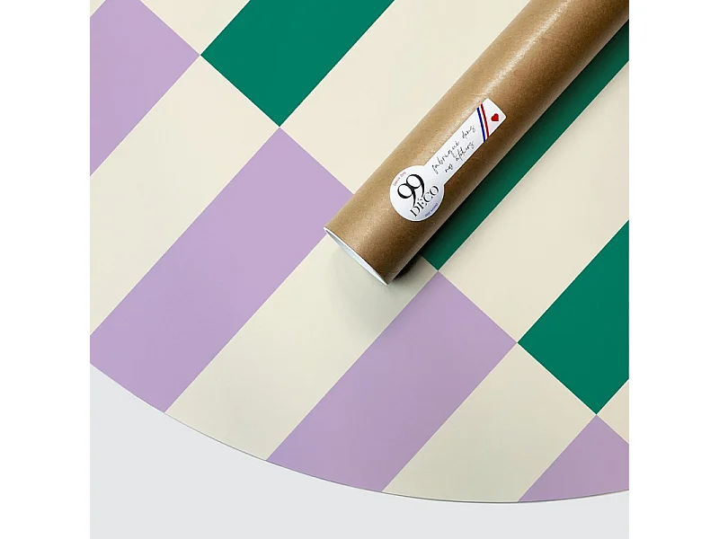 Tête de lit - Rythmo - intissé 225g/m² - pré-encollé - Violet - 110x140cm