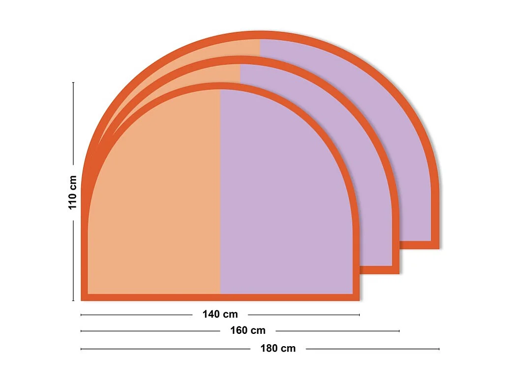 Tête de lit - Duo - intissé 225g/m² - pré-encollé - Orange - 110x160cm