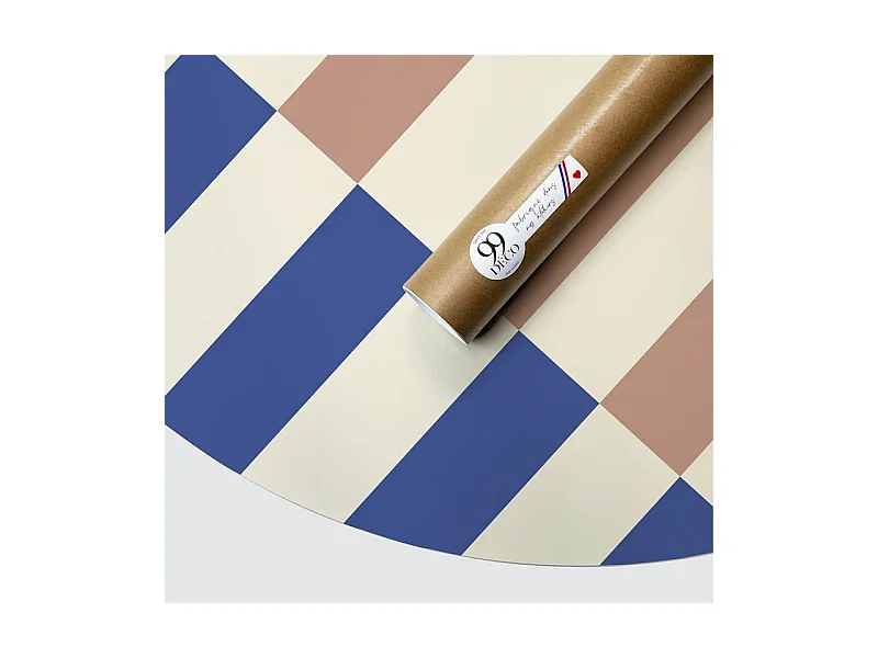 Tête de lit - Rythmo - intissé 225g/m² - pré-encollé - Bleu - 110x160cm