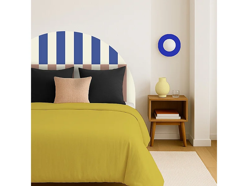 Tête de lit - Rythmo - intissé 225g/m² - pré-encollé - Bleu - 110x160cm