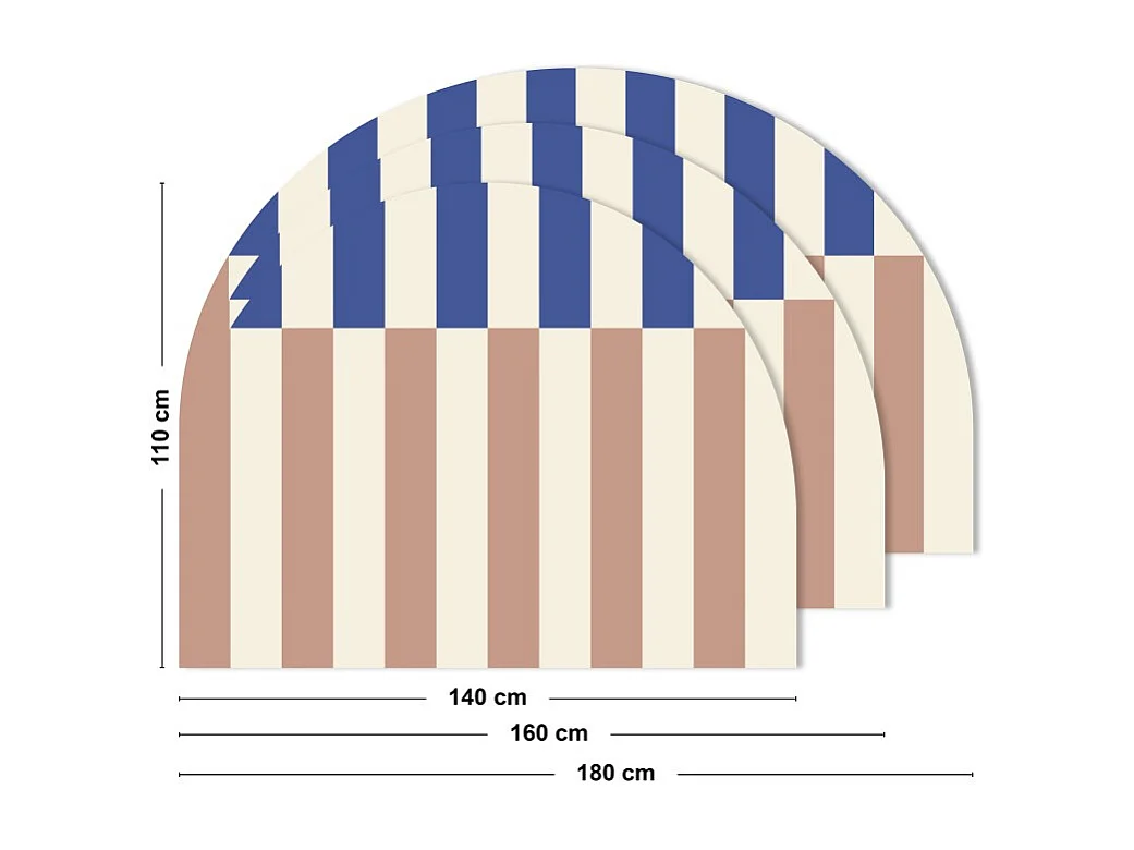 Tête de lit - Rythmo - intissé 225g/m² - pré-encollé - Bleu - 110x160cm