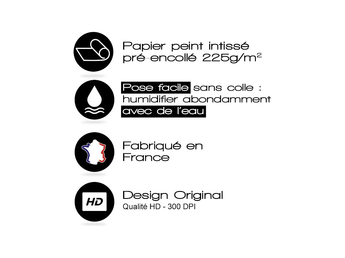 Tête de lit - Duo - intissé 225g/m² - pré-encollé - Orange - 110x180cm