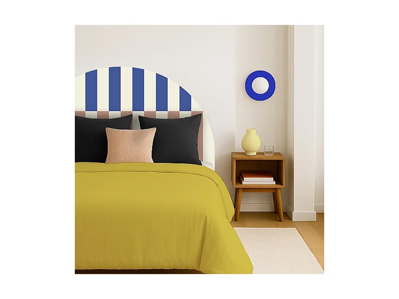 Tête de lit - Rythmo - intissé 225g/m² - pré-encollé - Bleu - 110x140cm