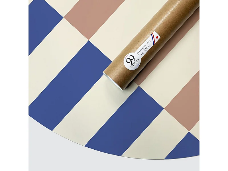 Tête de lit - Rythmo - intissé 225g/m² - pré-encollé - Bleu - 110x140cm