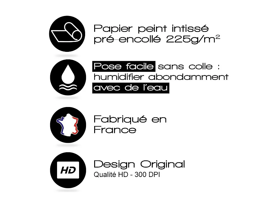 Tête de lit - Rythmo - intissé 225g/m² - pré-encollé - Orange - 110x180cm