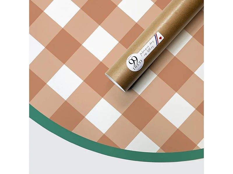 Tête de lit - Vichy - intissé 225g/m² - pré-encollé - Rouge - 110x140cm