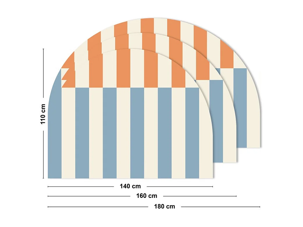 Tête de lit - Rythmo - intissé 225g/m² - pré-encollé - Orange - 110x160cm