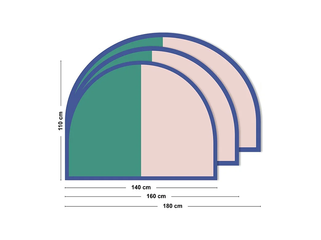Tête de lit - Duo - intissé 225g/m² - pré-encollé - Rose - 110x180cm