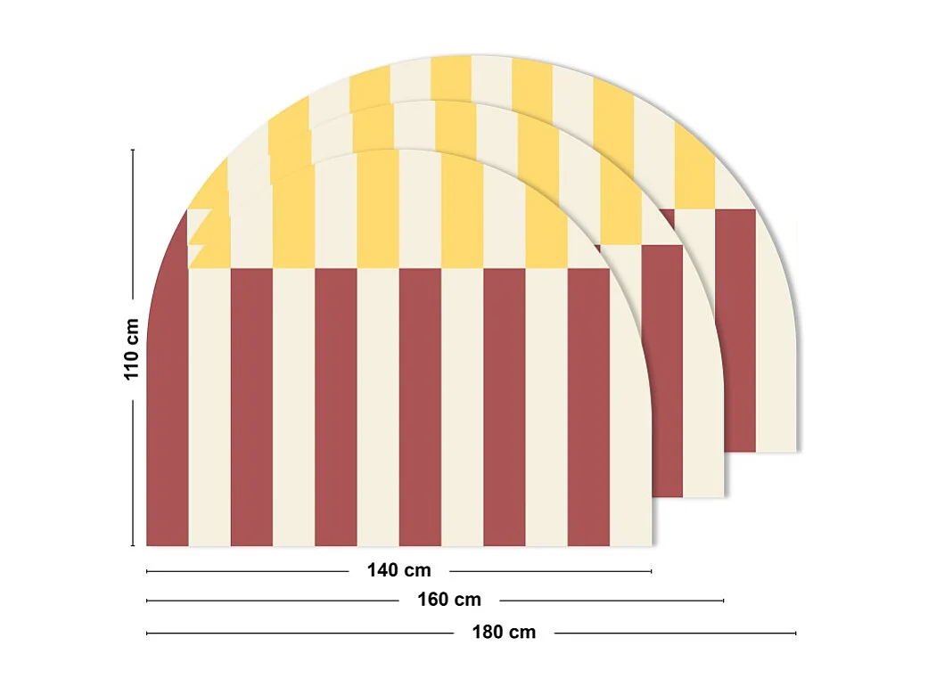 Tête de lit - Rythmo - intissé 225g/m² - pré-encollé - Rouge - 110x160cm